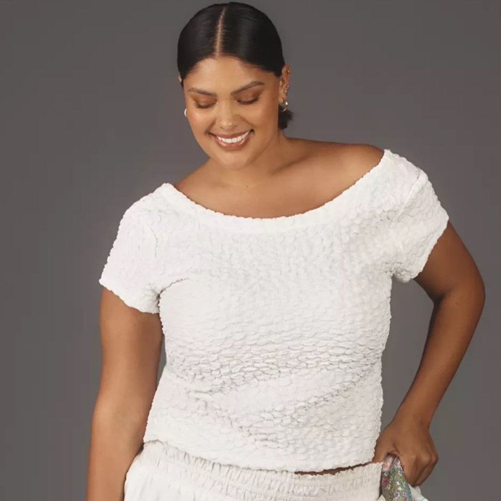 Maeve Socialite Popcorn Tee XL from Anthropologie